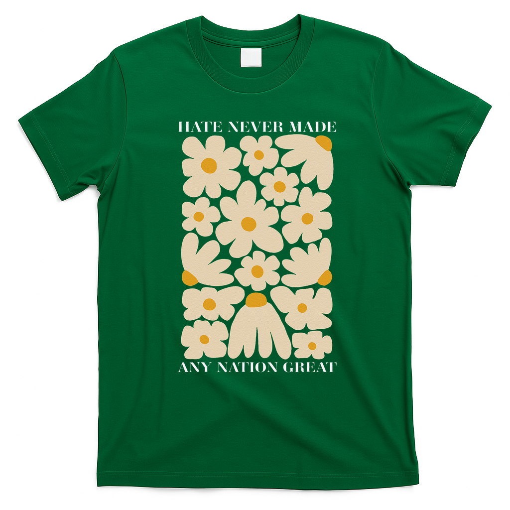 Subtle Anti-Trump Retro Boho Floral Feminist Resist Protest T-Shirt - Irish Green