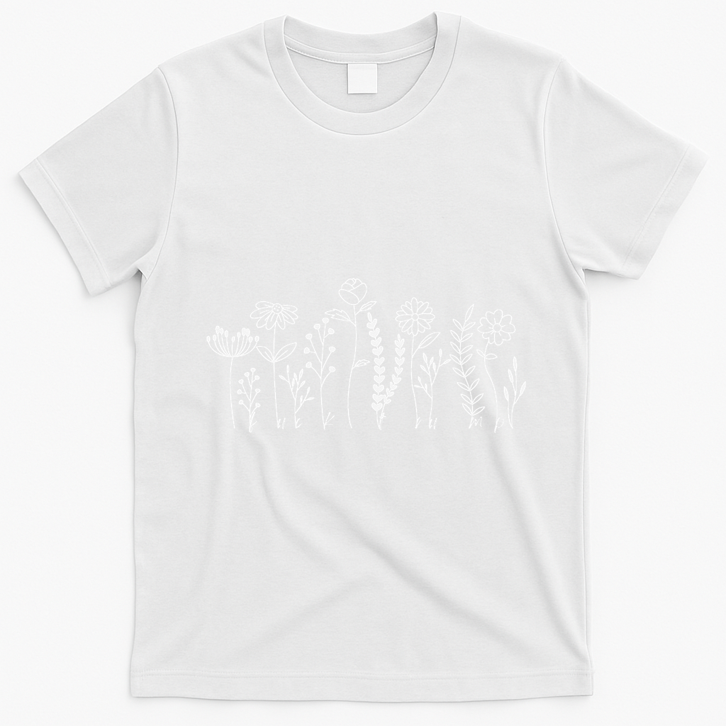 Subtle Anti-Trump Wildflowers Floral Feminist Resist T-Shirt - White