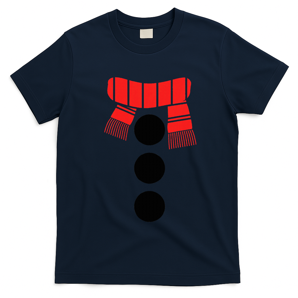 Snowman Adult White Snowman Costume T-Shirt - Navy Blue