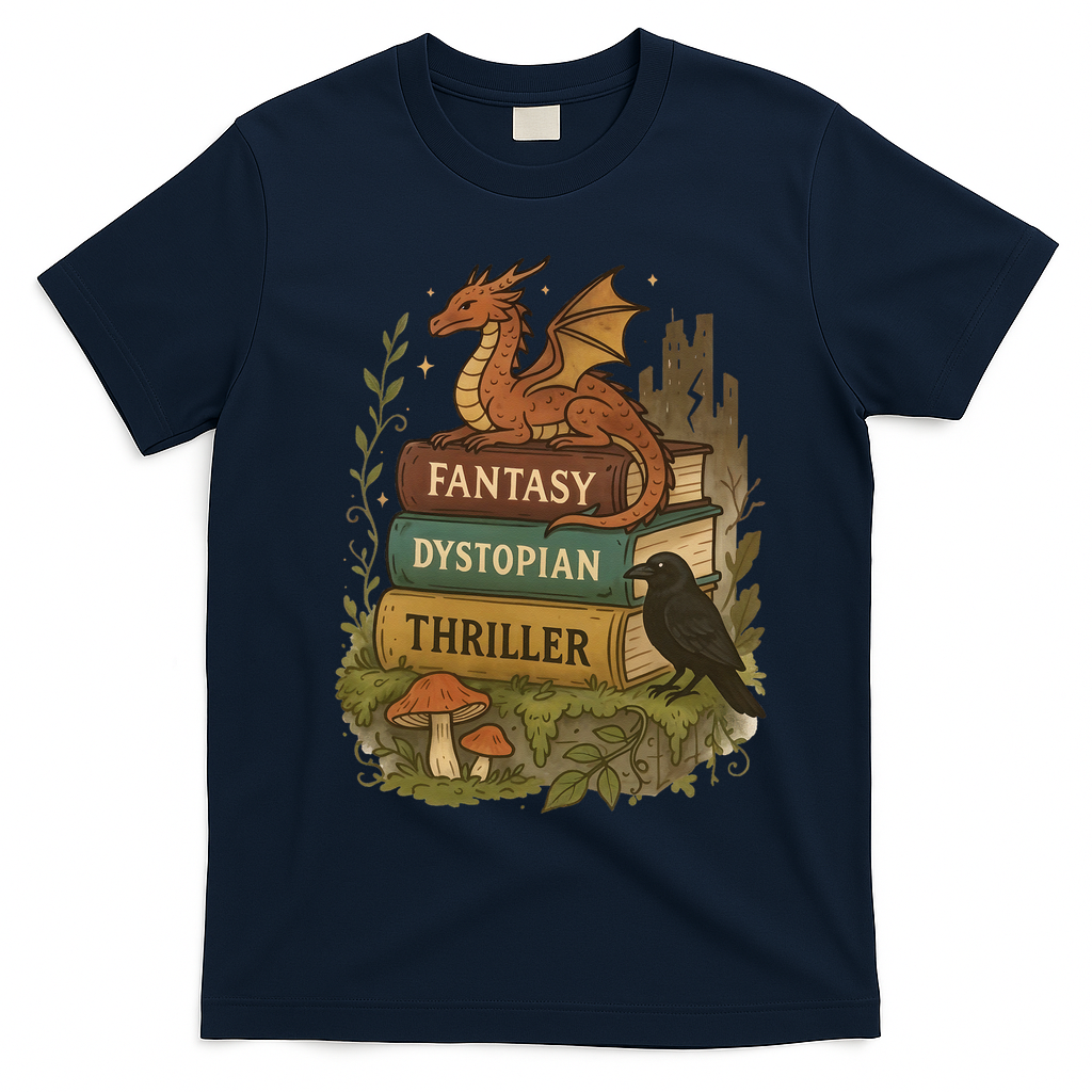 Subtle Book Anti-Trump Book Fantasy Dystopian Thriller T-Shirt - Navy Blue