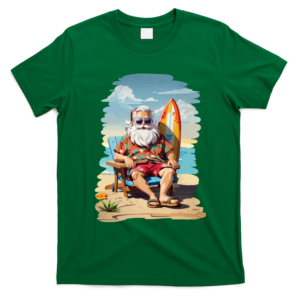 Santa Beach Bum T-Shirt - Irish Green