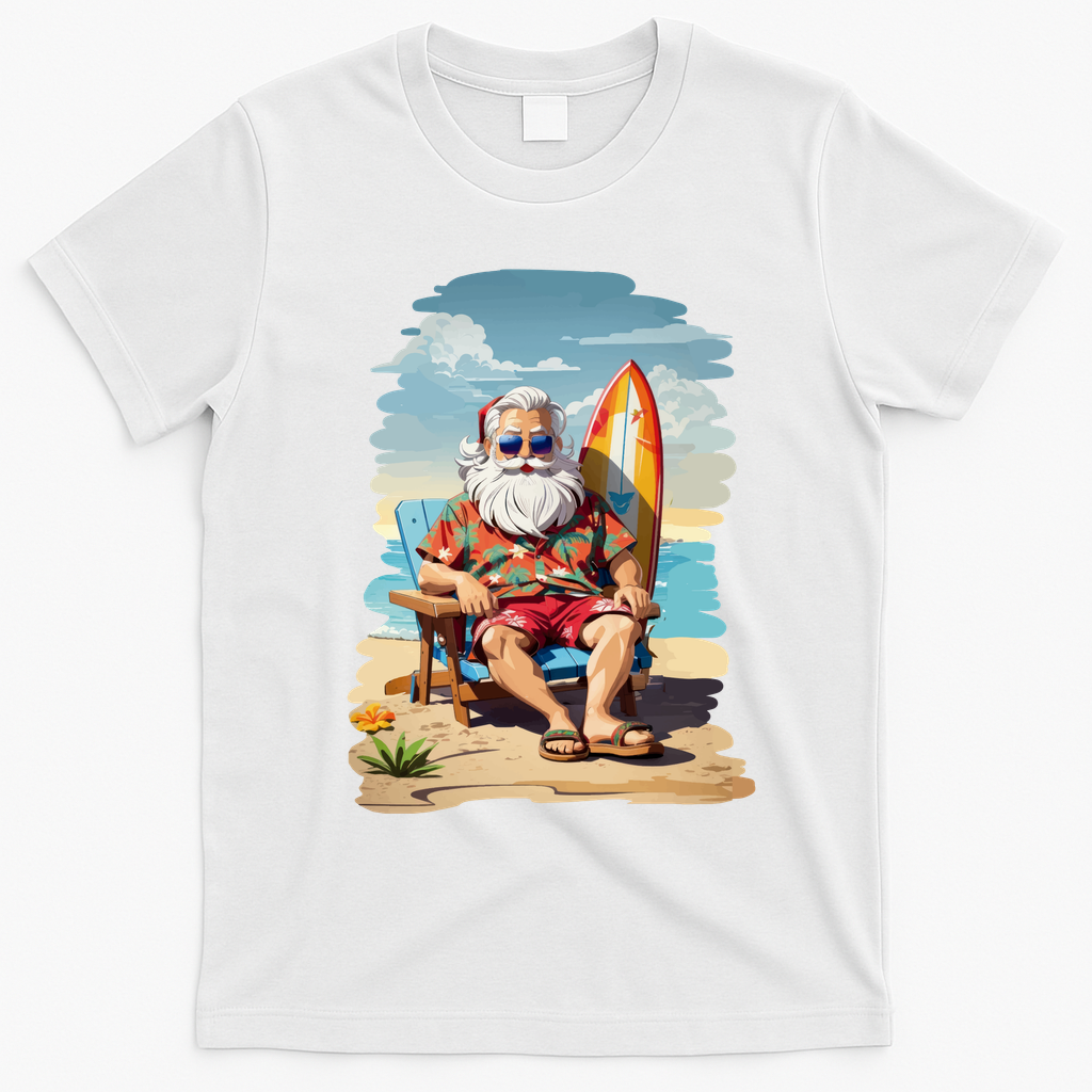 Santa Beach Bum T-Shirt - White