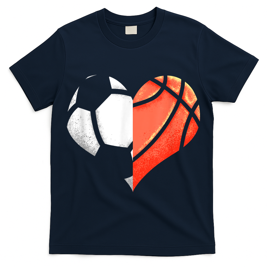 Soccer Basketball Ball Heart Football Valentines Day T-Shirt