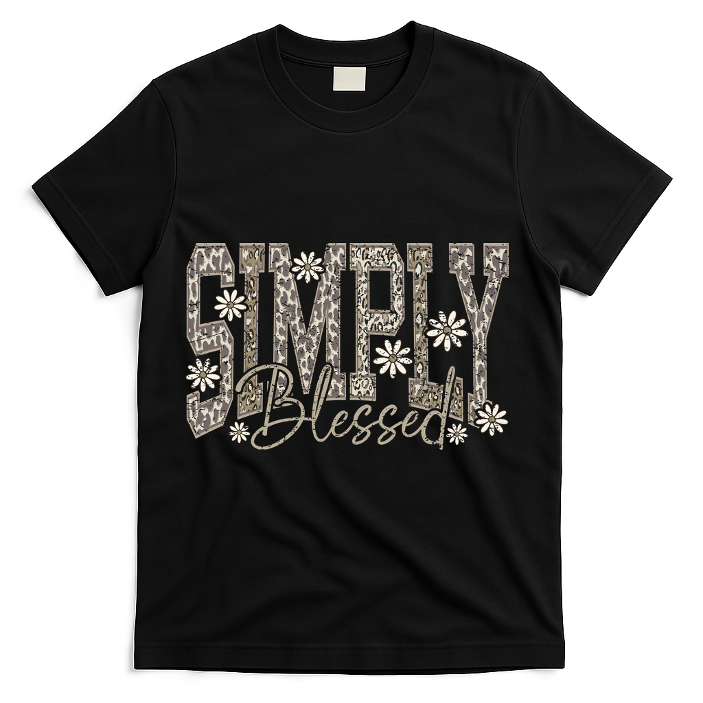Simply Blessed Camo T-Shirt - Black