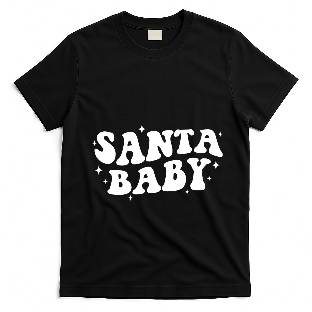 Santa Baby Cute Christmas Xmas Funny T-Shirt - Black