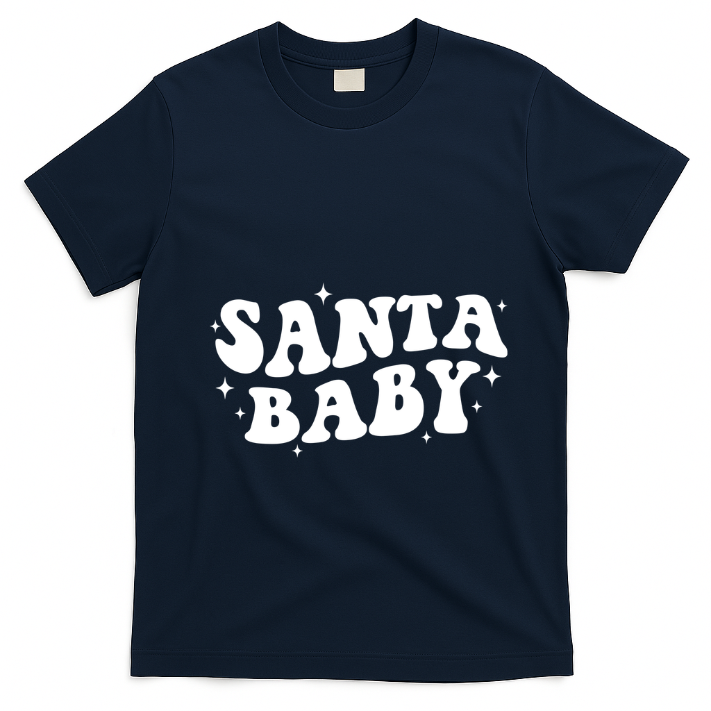Santa Baby Cute Christmas Xmas Funny T-Shirt - Navy Blue