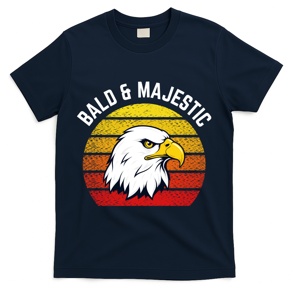 Sexy Bald Guy & Majestic Husband Dad Joke T-Shirt - Navy