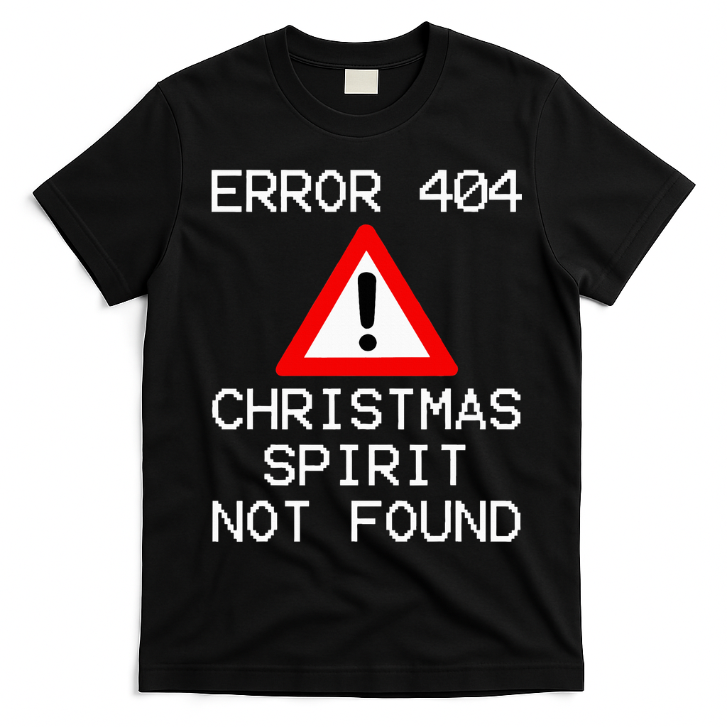 Scrooge Bah Humbug Error 404 Anti Christmas Spirit T-Shirt - Black