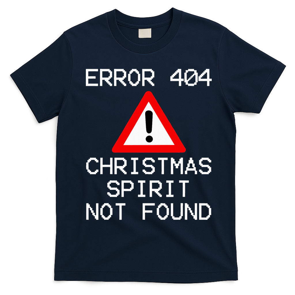 Scrooge Bah Humbug Error 404 Anti Christmas Spirit T-Shirt - Navy Blue