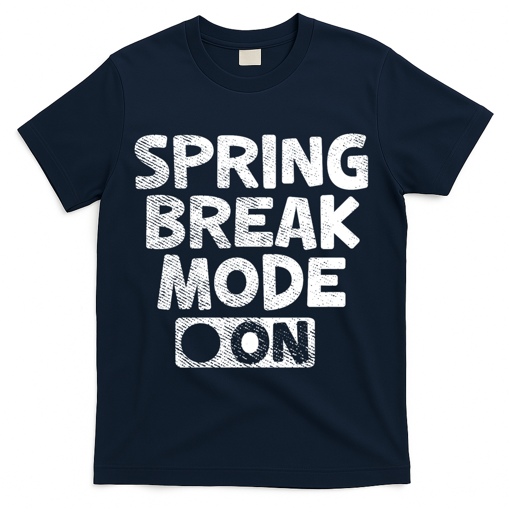 Spring Break Mode On T-Shirt - Navy