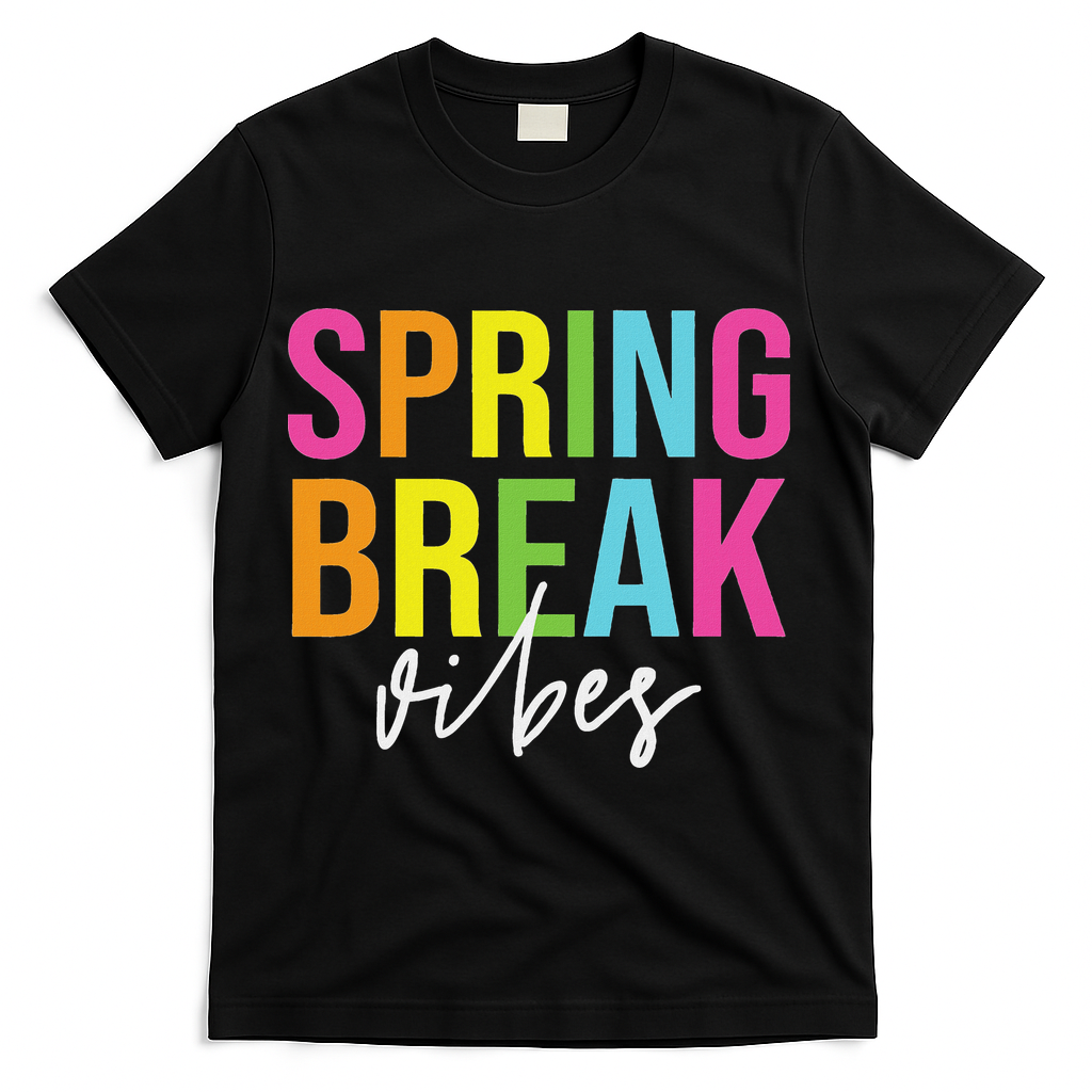 Spring Break Vibes T-Shirt - Black
