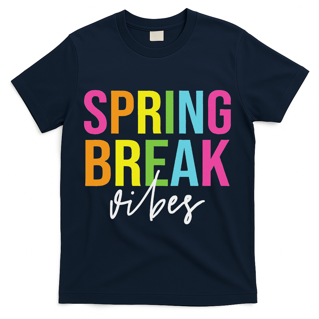 Spring Break Vibes T-Shirt - Navy