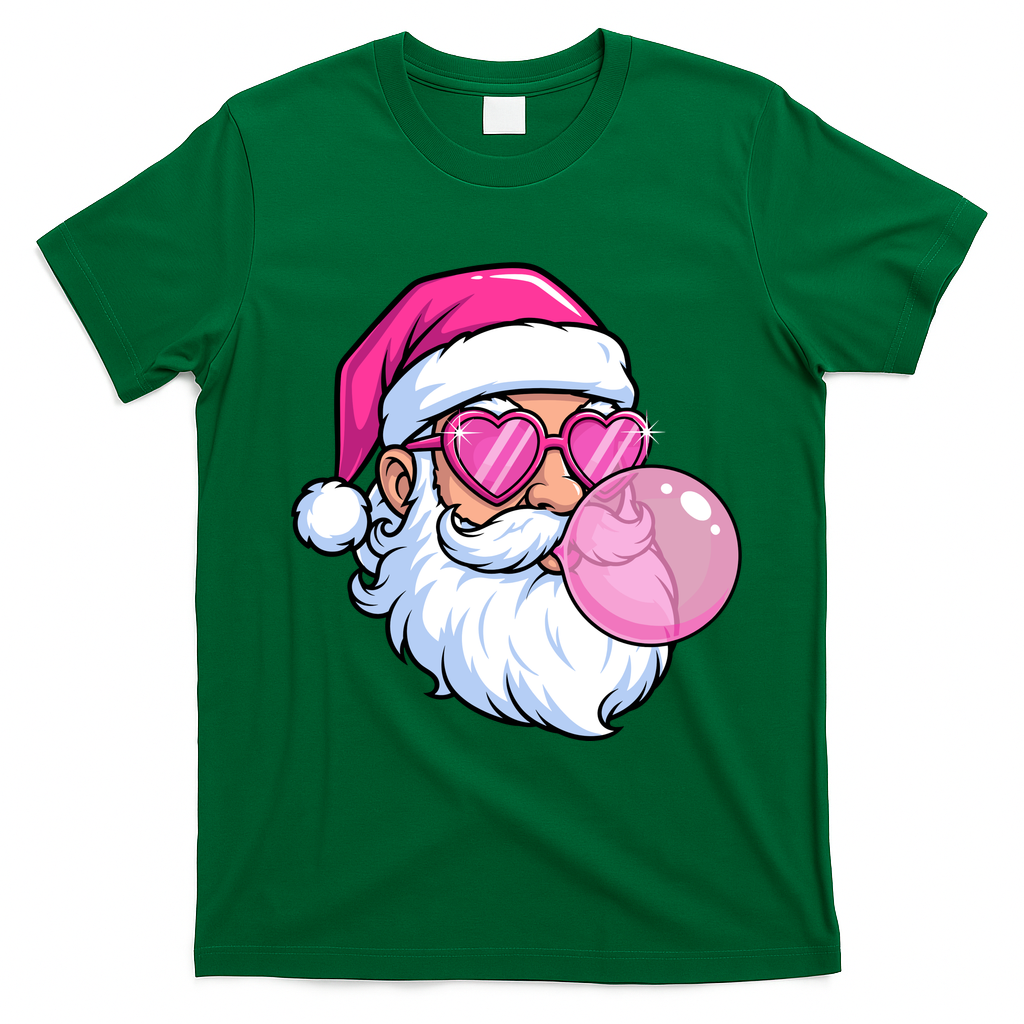 Santa Claus Bubblegum Retro T-Shirt - Irish Green