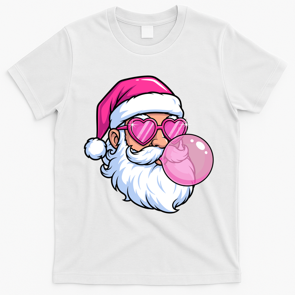 Santa Claus Bubblegum Retro T-Shirt - White