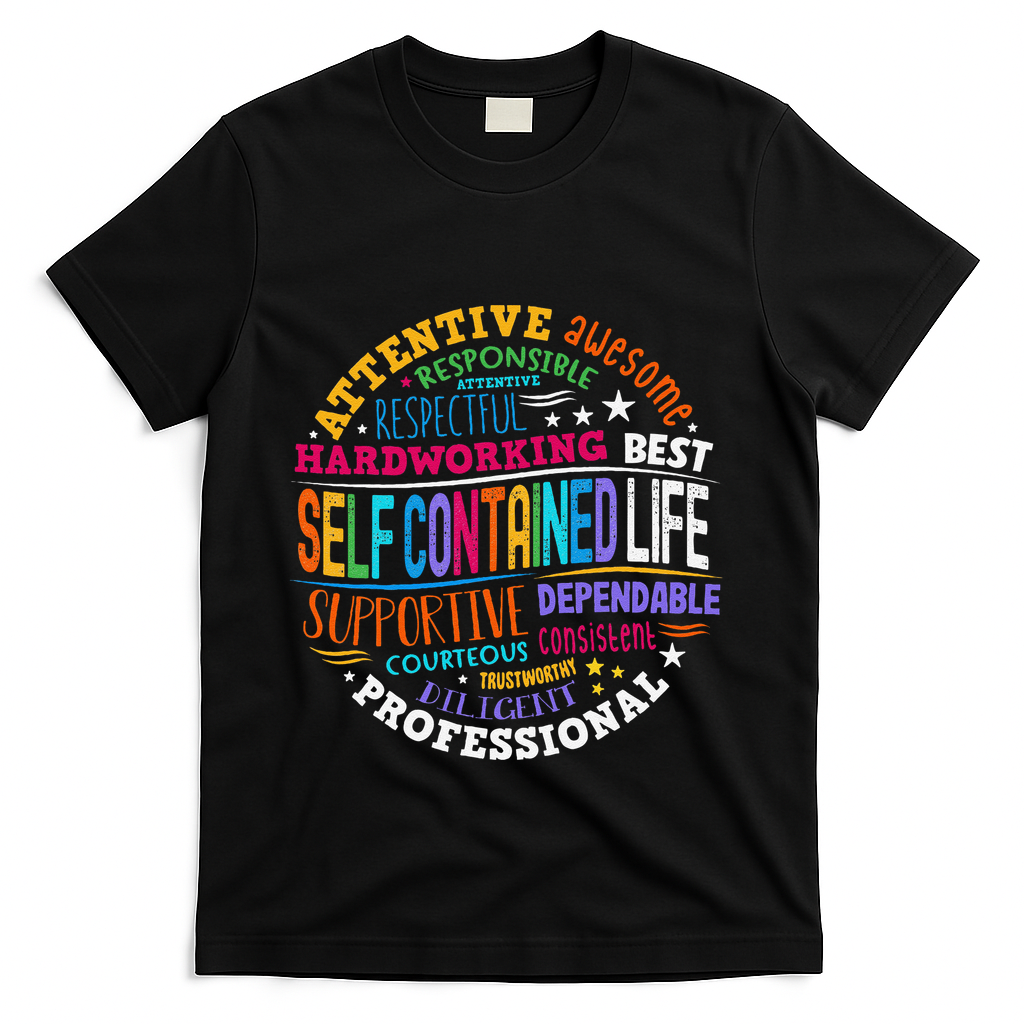 Self Contained Life Teacher Appreciation Week Back To School T-Shirt - Black