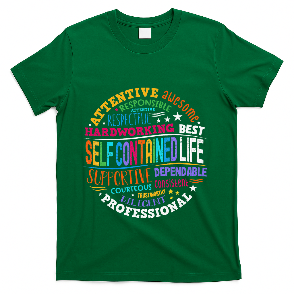 Self Contained Life Teacher Appreciation Week Back To School T-Shirt - Green