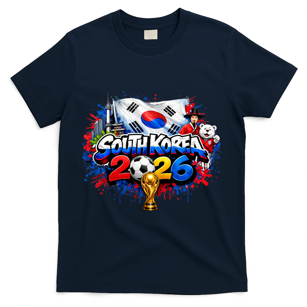 SOUTH COREA North America Soccer Tournament 2026 T-Shirt - Navy