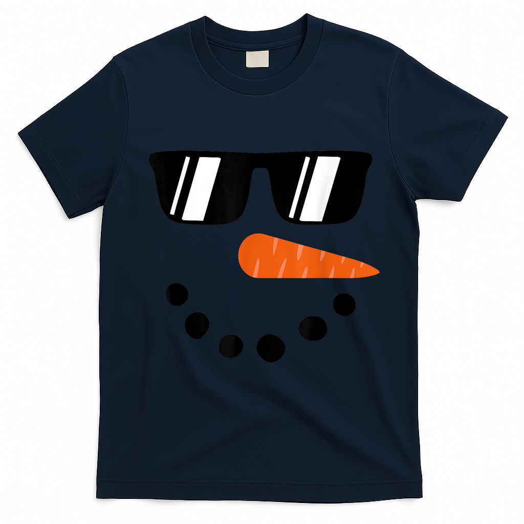 Snowman Christmas Winter T-Shirt - Navy Blue