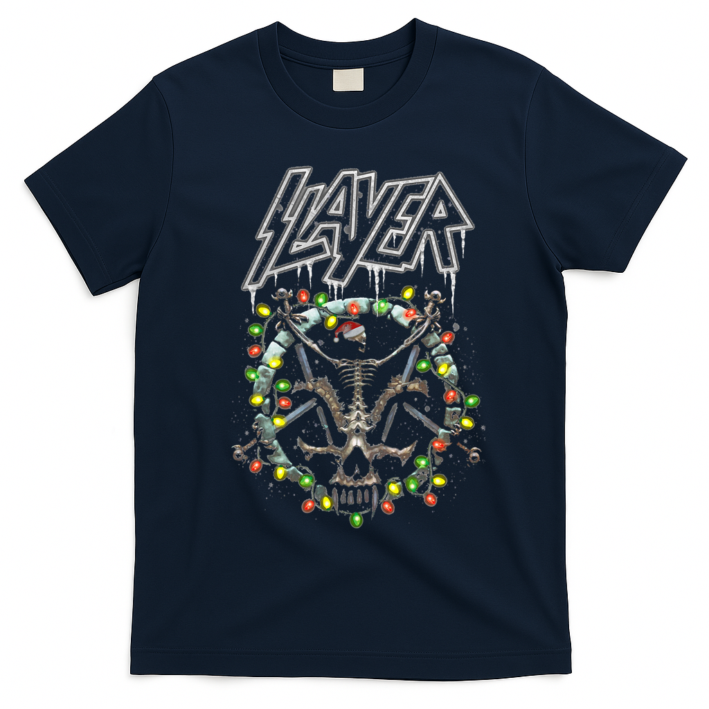 S.L.A.Y.E.R Divine Holiday T-Shirt - Navy Blue