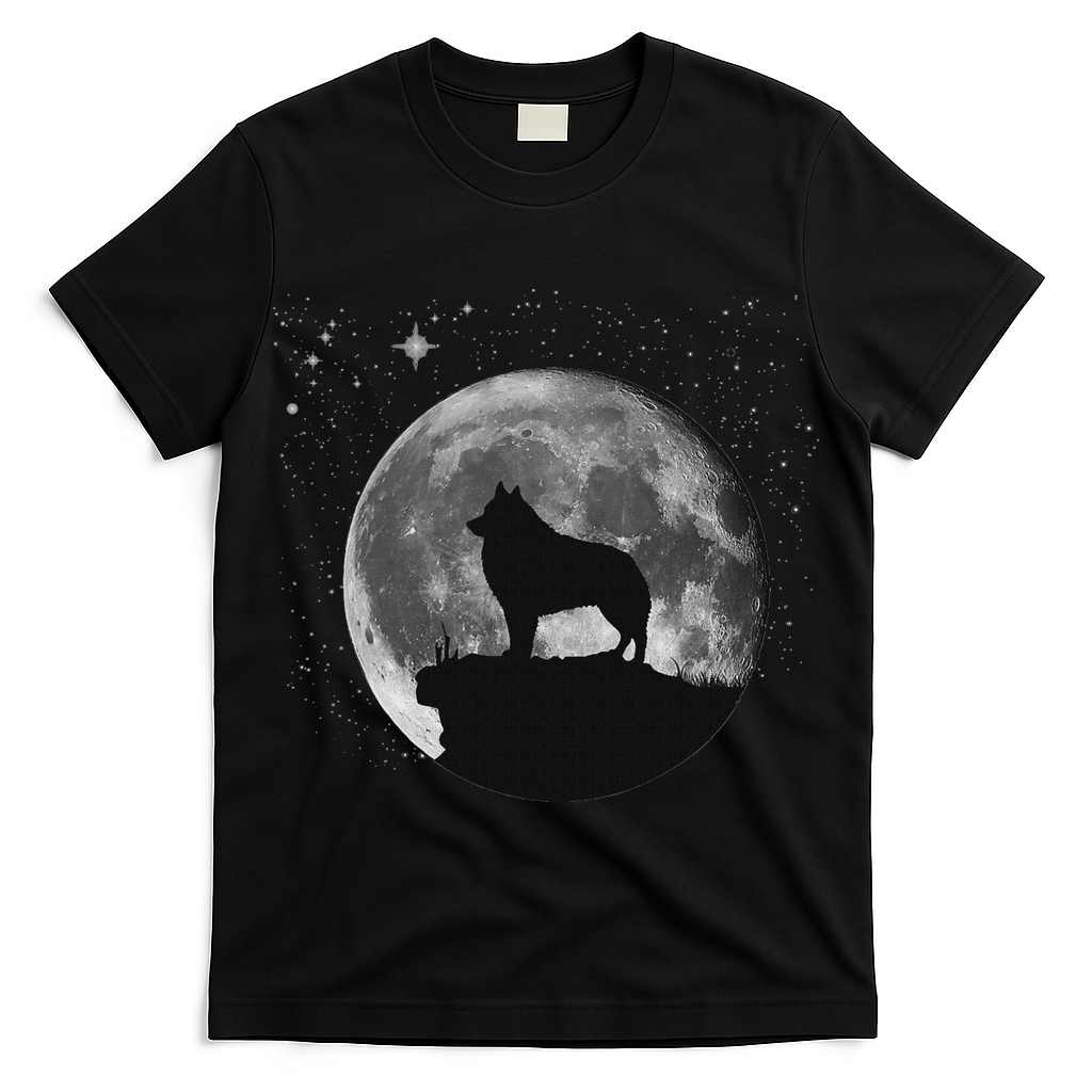Schipperke Dog Moon T-Shirt