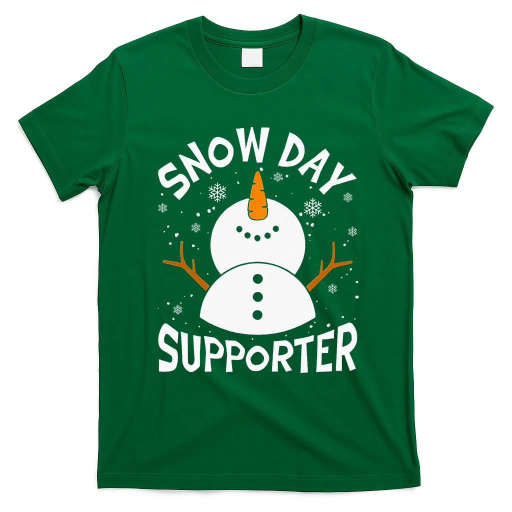 Snow Day Supporter Snowflake Funny Teacher Christmas Pajamas T-Shirt - Irish Green