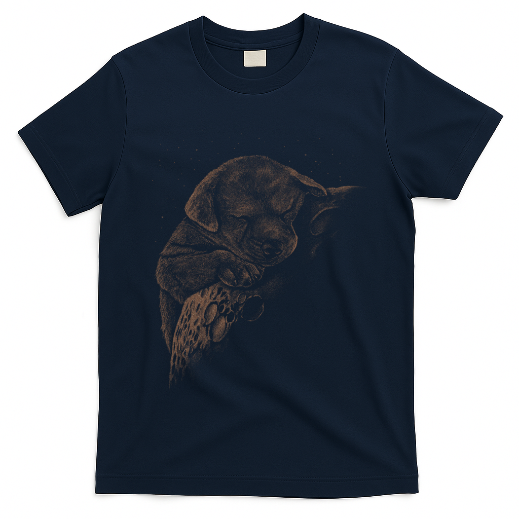 Sweet Dog Sleeping On Moon T-Shirt