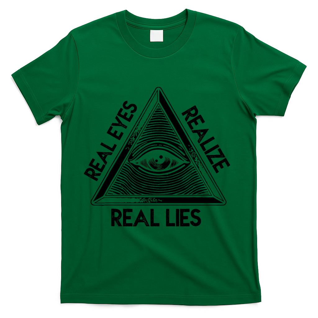 Seeing Eye Realize Real Lies Truth Awareness T-Shirt - Green