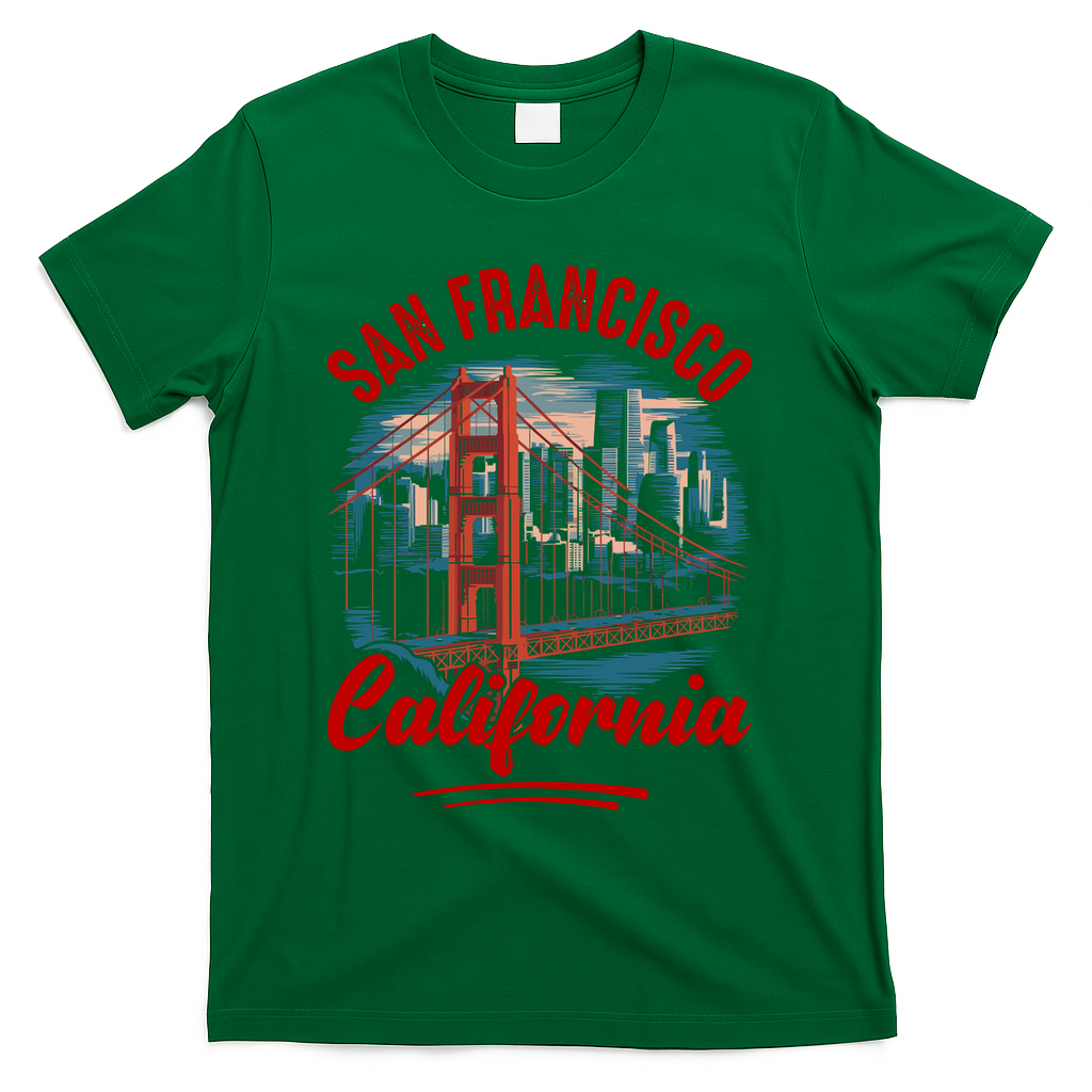 San Francisco California Souvenir Travel Gift T-Shirt - Green