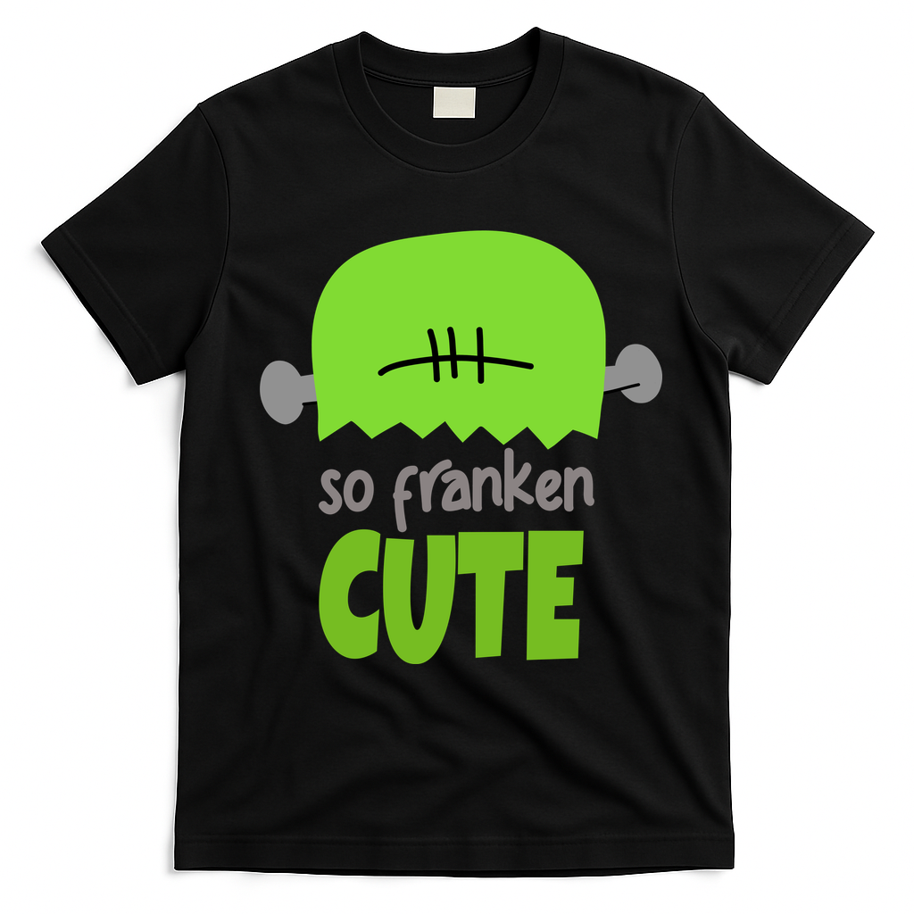 So Franken Cute Frankenstein Halloween T-Shirt - Black