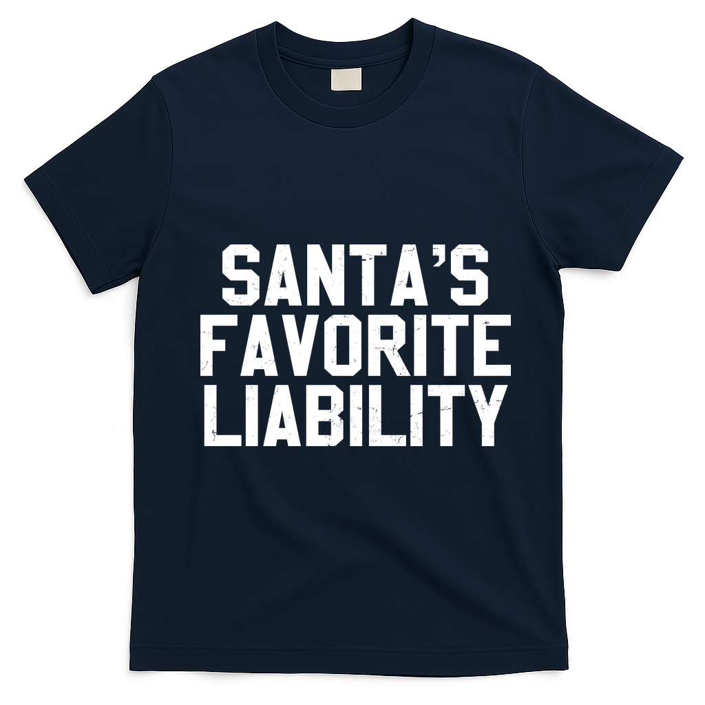 Santas Favorite Liability T-Shirt - Navy Blue