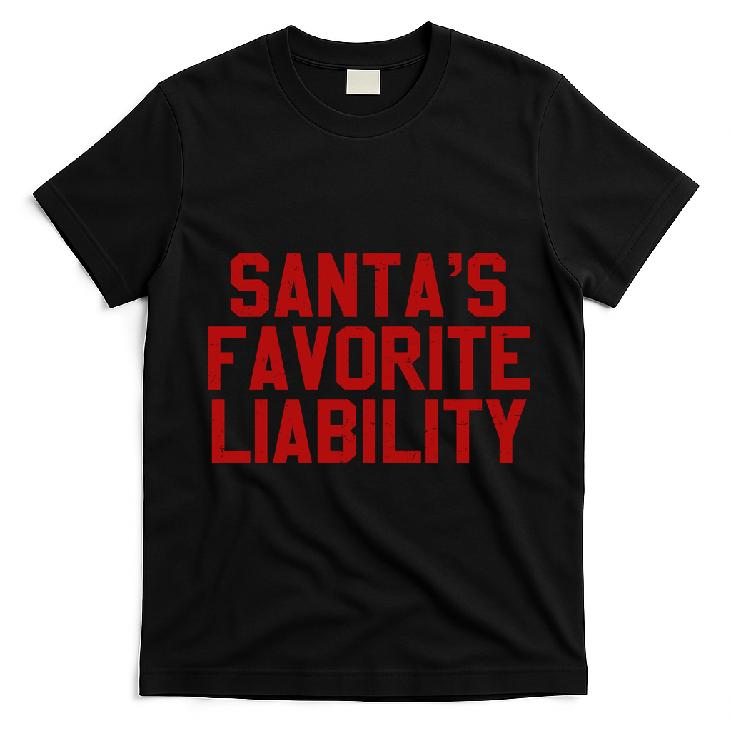 Santas Favorite Liability Funny Political Christmas T-Shirt - Black