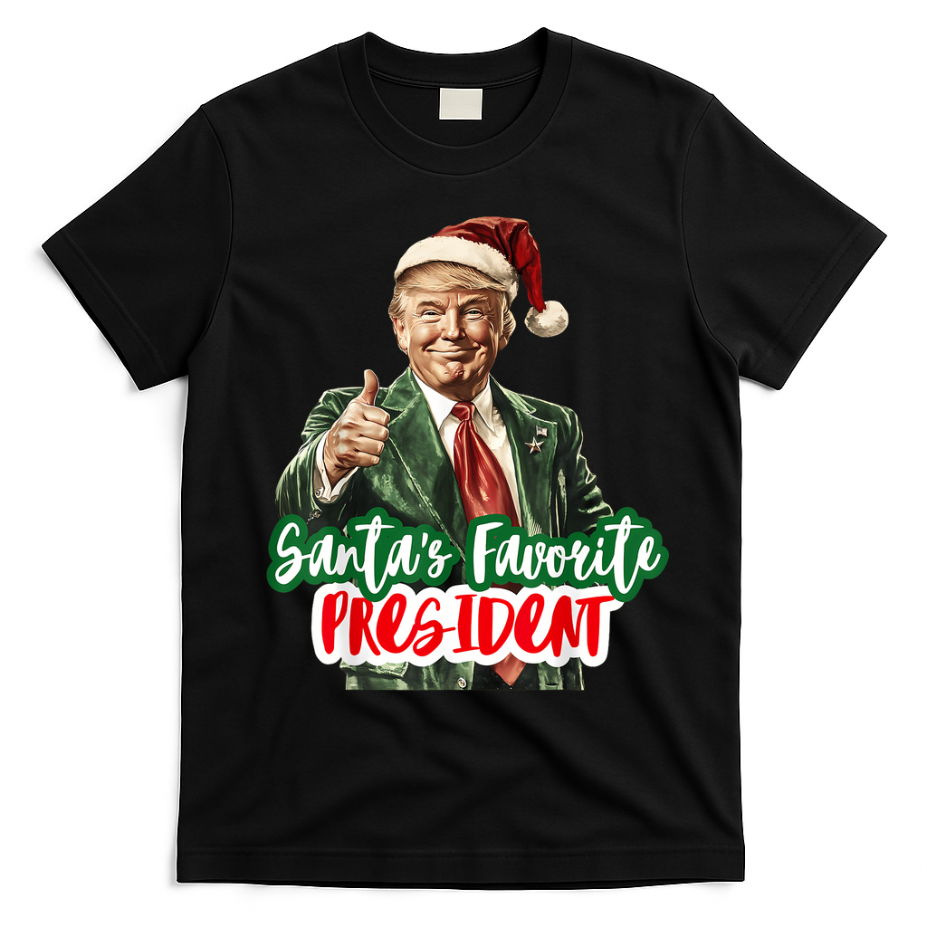 SantaS Favorite President Funny Santa Trump 2024 Christmas T-Shirt - Black