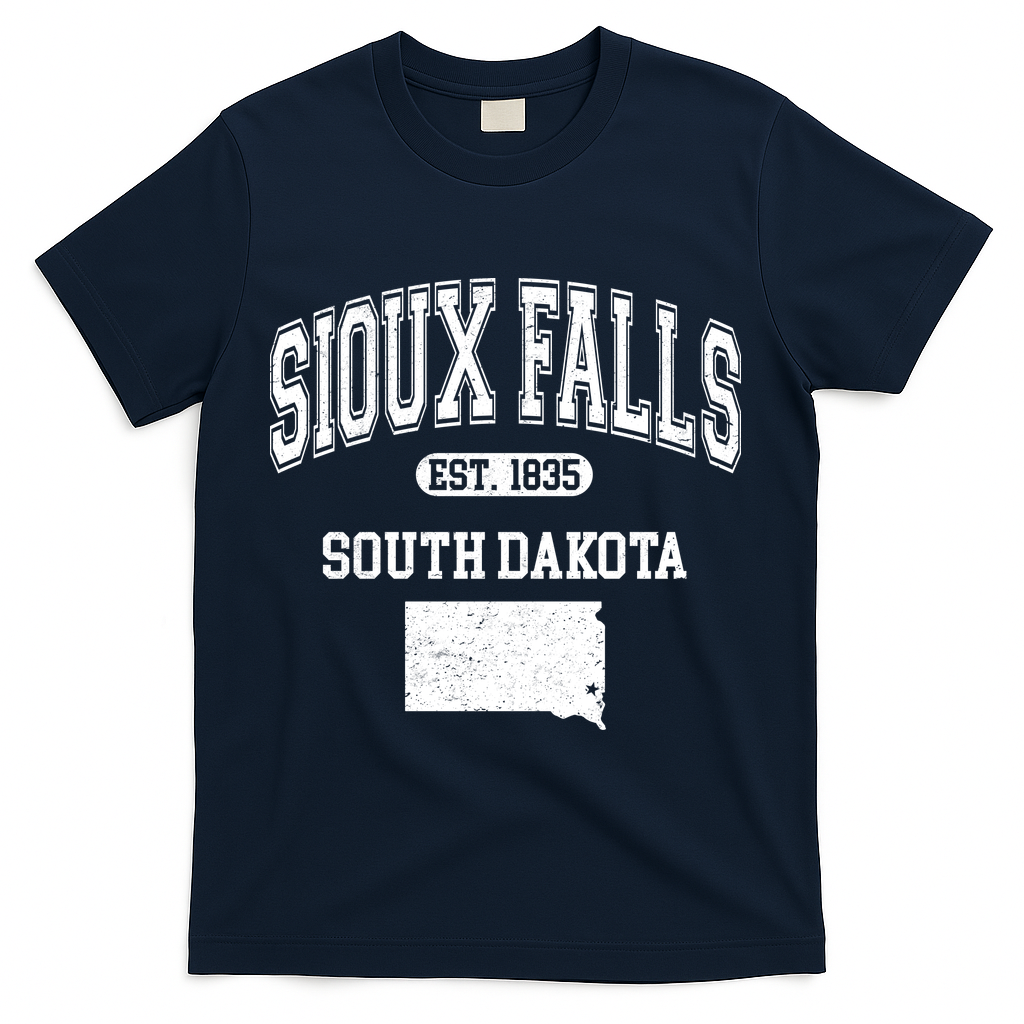 Sioux Falls South Dakota Est 1835 Varsity T-Shirt - Navy
