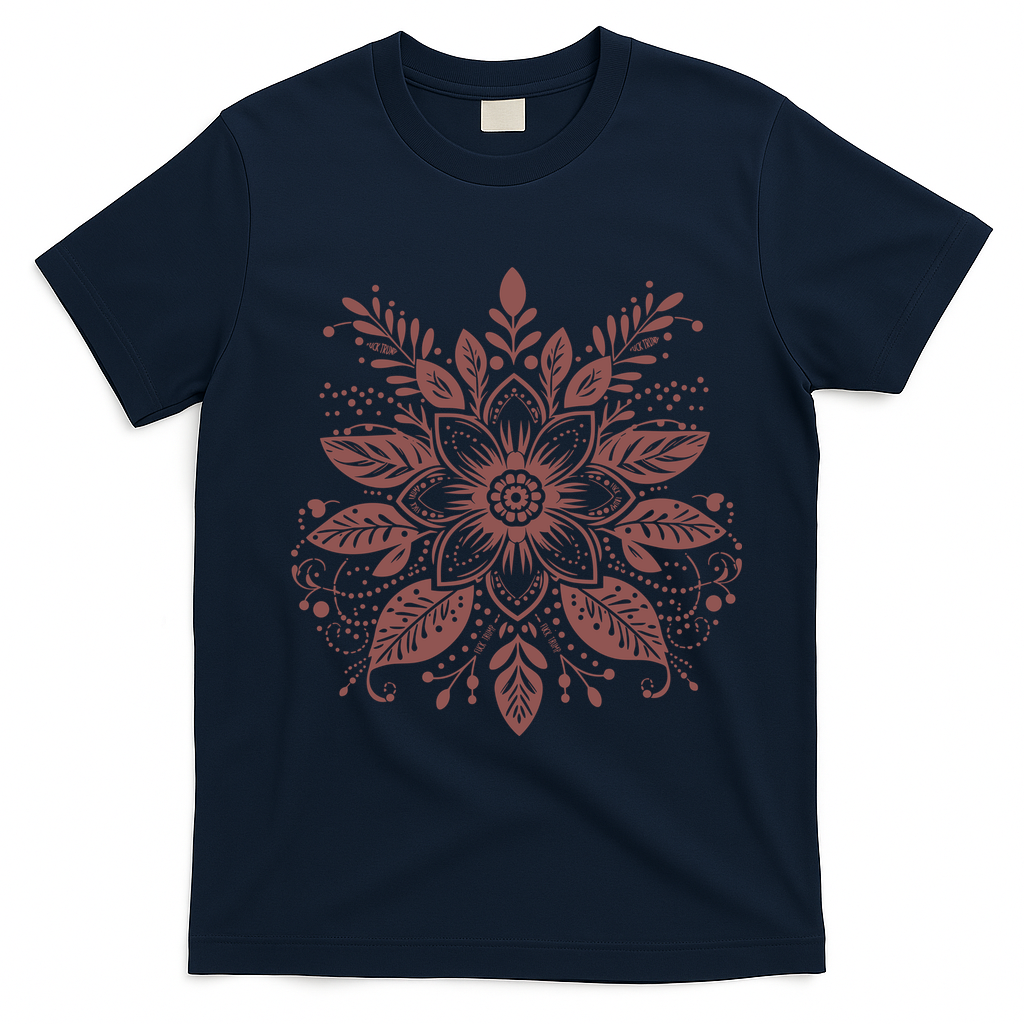 Subtle Fuck Trump Flower T-Shirt - Navy Blue