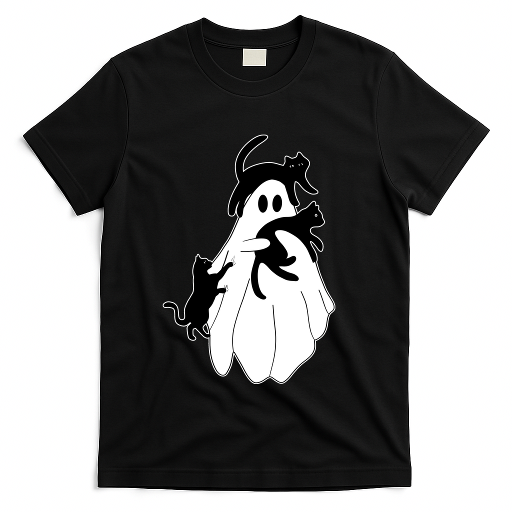 Spooky Ghost Funny Cat Lover T-Shirt