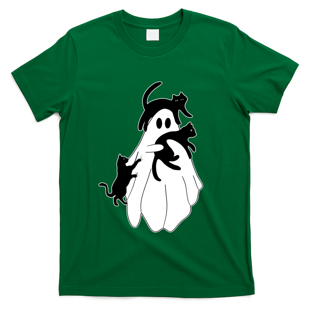 Spooky Ghost Funny Cat Lover T-Shirt
