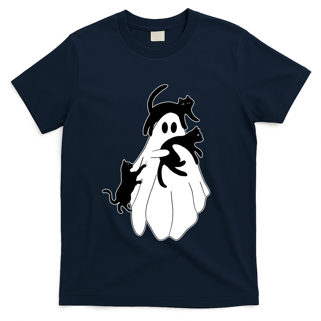 Spooky Ghost Funny Cat Lover T-Shirt