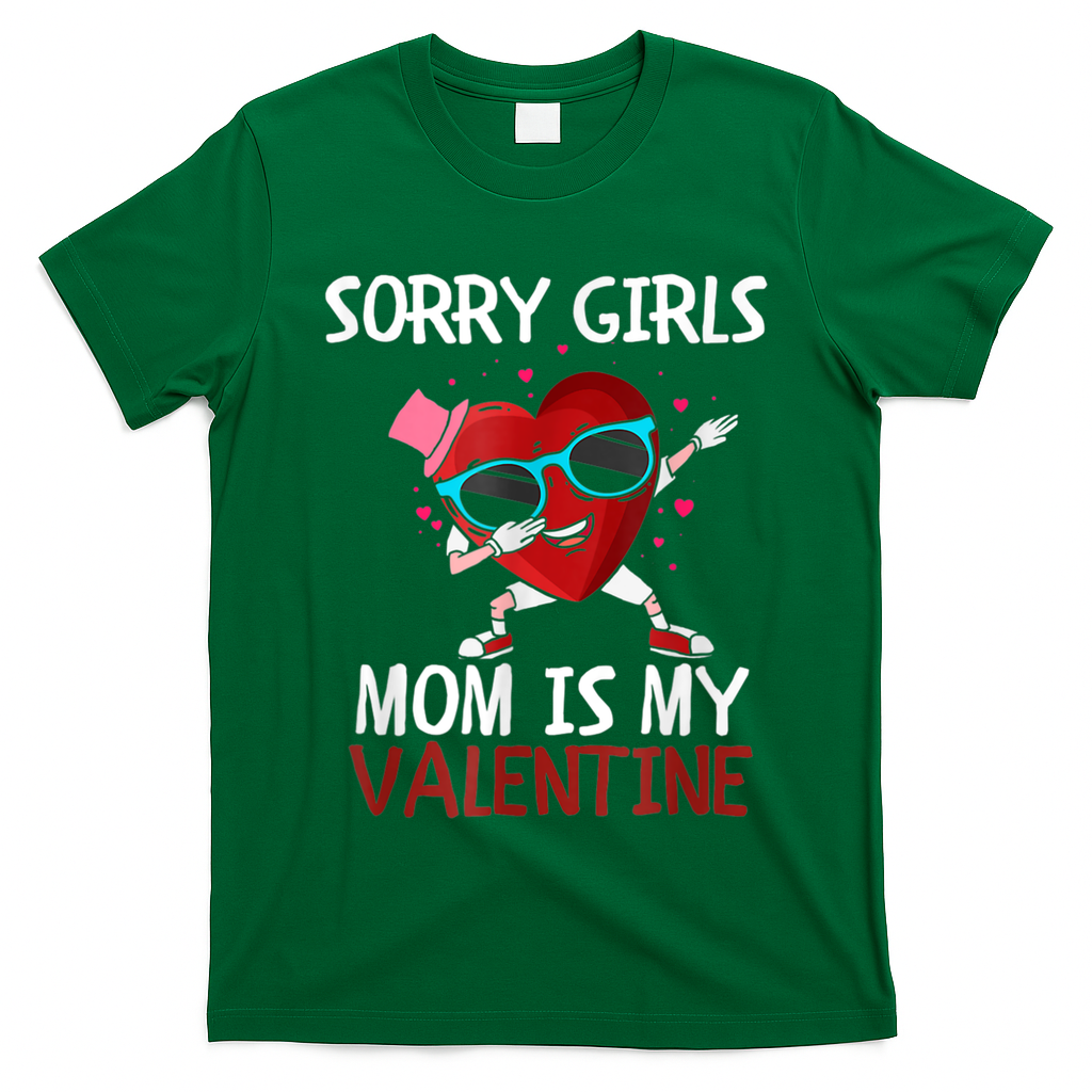 Sorry Girls Mom Is My Valentine Funny Dabbing Heart Valentine Day T-Shirt