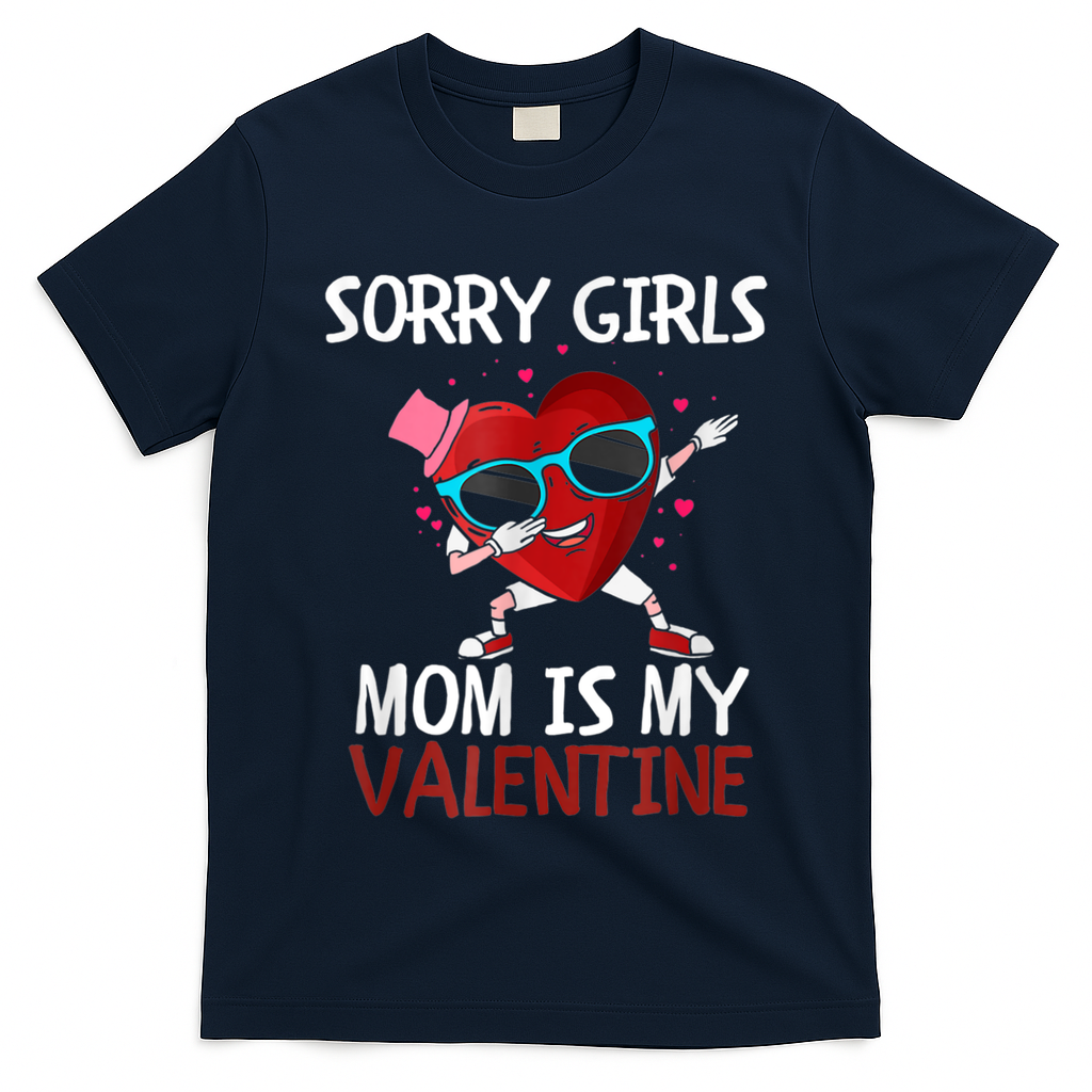 Sorry Girls Mom Is My Valentine Funny Dabbing Heart Valentine Day T-Shirt