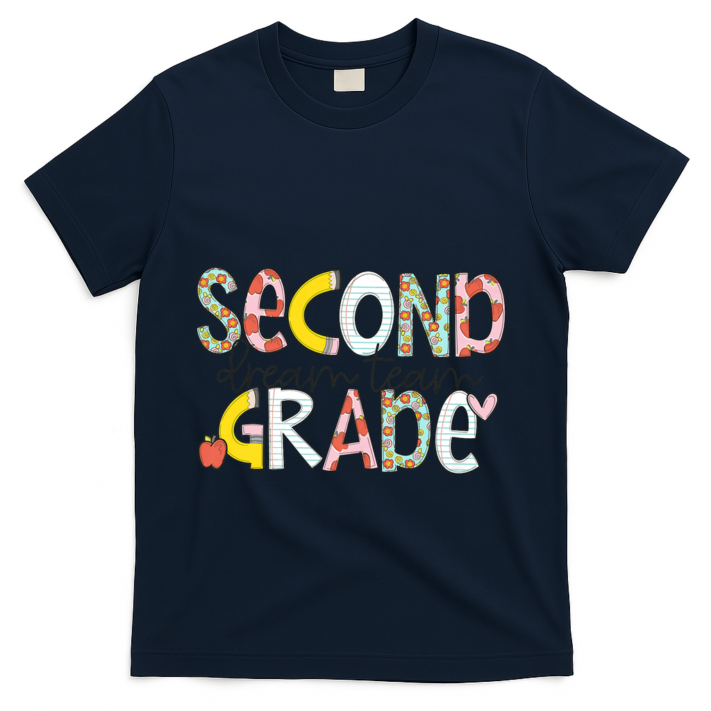 Second Grade Teacher Back To School 2nd Grade Dream Team T-Shirt - Navy