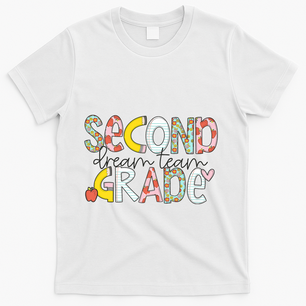 Second Grade Teacher Back To School 2nd Grade Dream Team T-Shirt - White