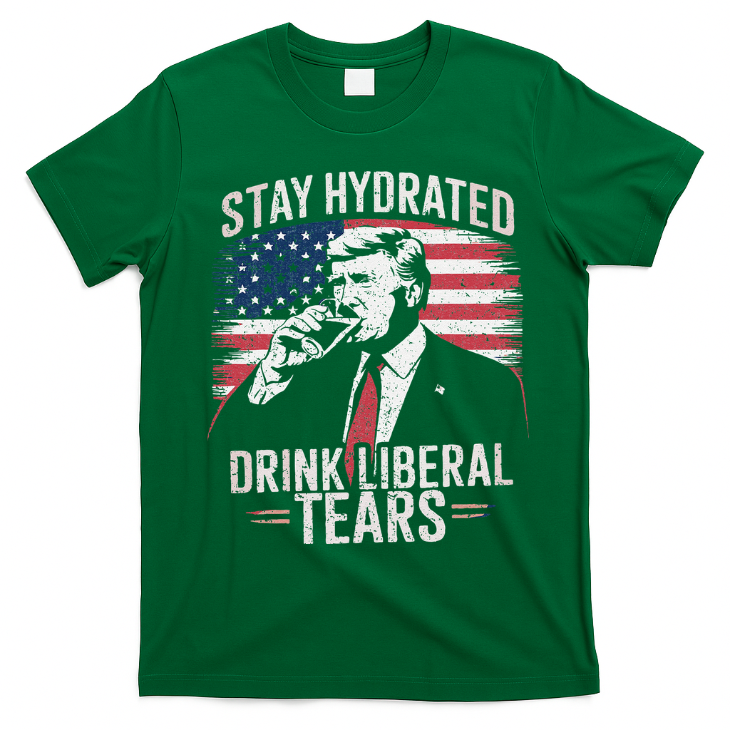 Stay Hydrated And Drink LiberalS Tears Trump 2025 T-Shirt - Irish Green