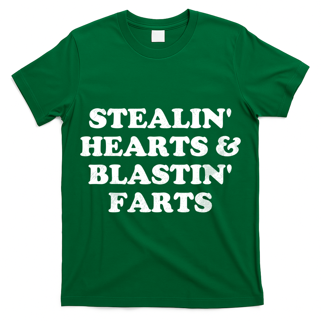 Stealin' Hearts And Blastin' Farts Funny Valentines Day T-Shirt
