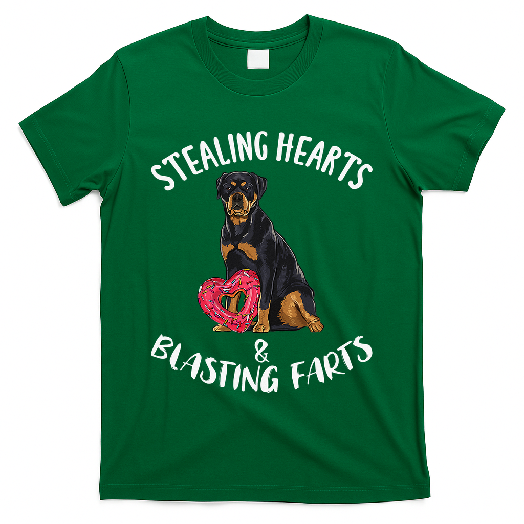 Stealing Hearts Blasting Farts Rottweiler Valentines Day T-Shirt