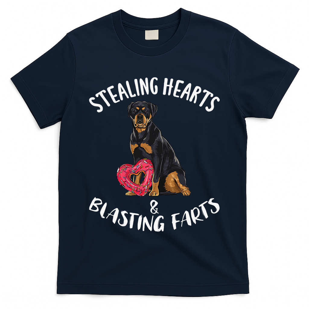 Stealing Hearts Blasting Farts Rottweiler Valentines Day T-Shirt