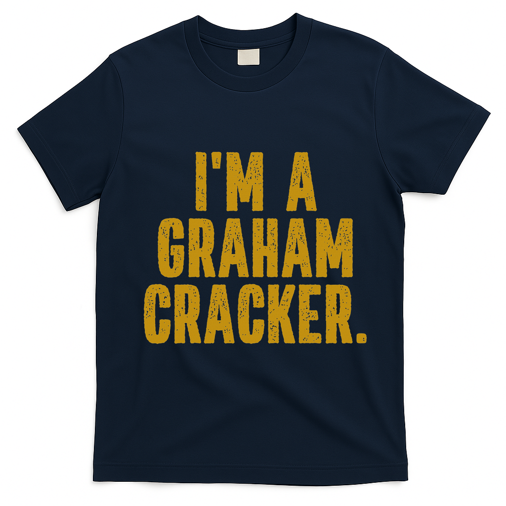 Smores Halloween Costume I'm A Graham Cracker Instant Lazy Halloween Costume Party T-Shirt - Navy Blue