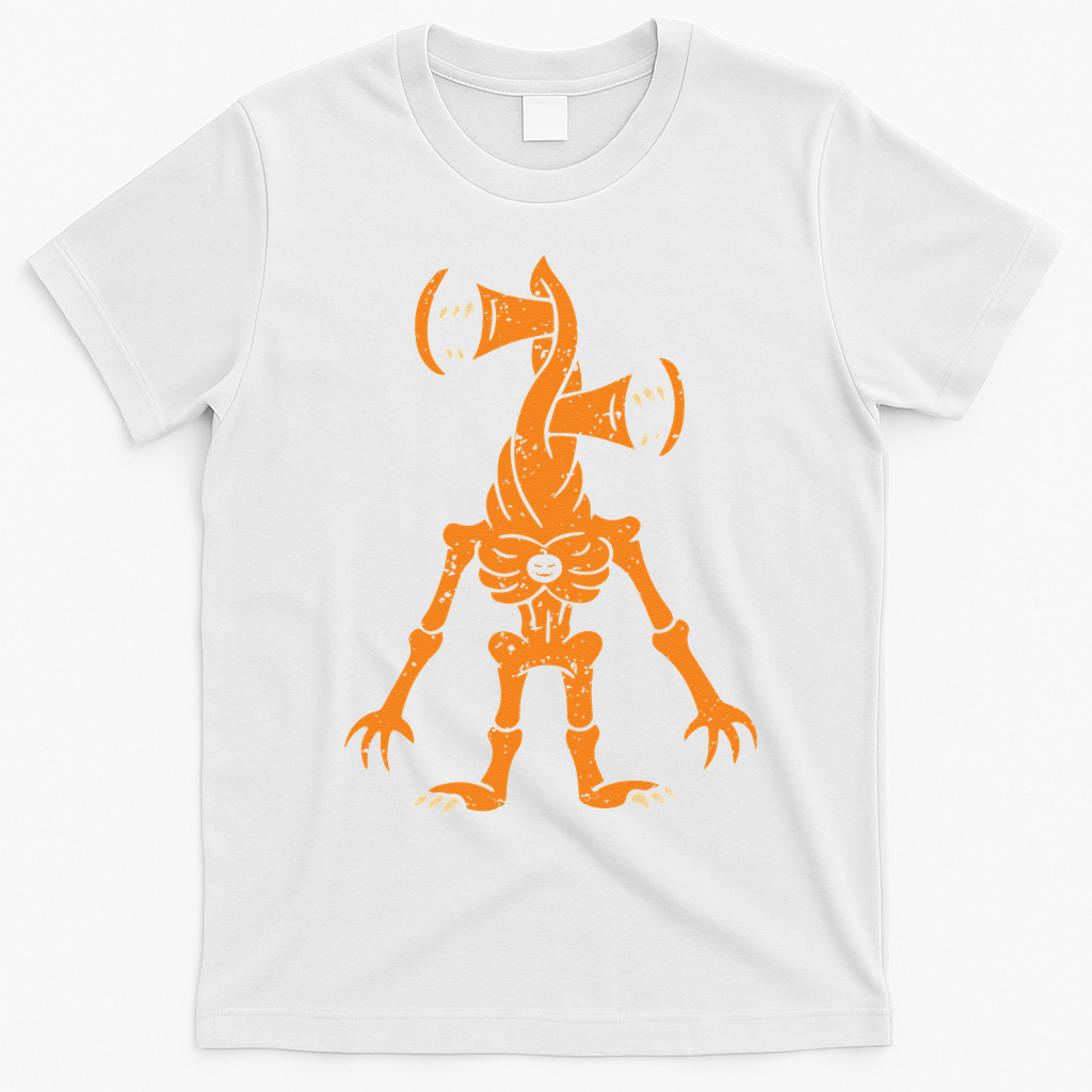 Sirenhead Halloween Costume Scary Horror Pumpkin T-Shirt - White
