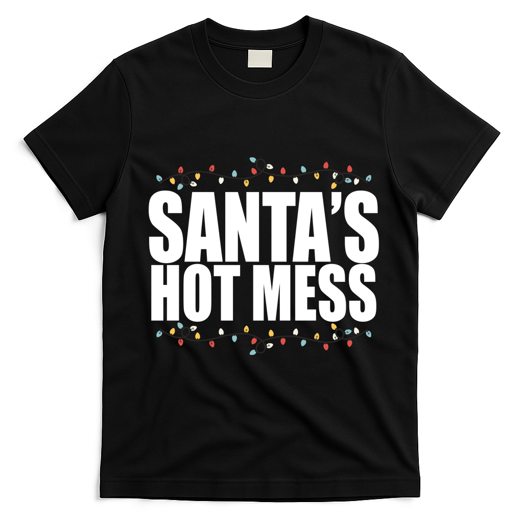 Santas Hot Mess T-Shirt - Black