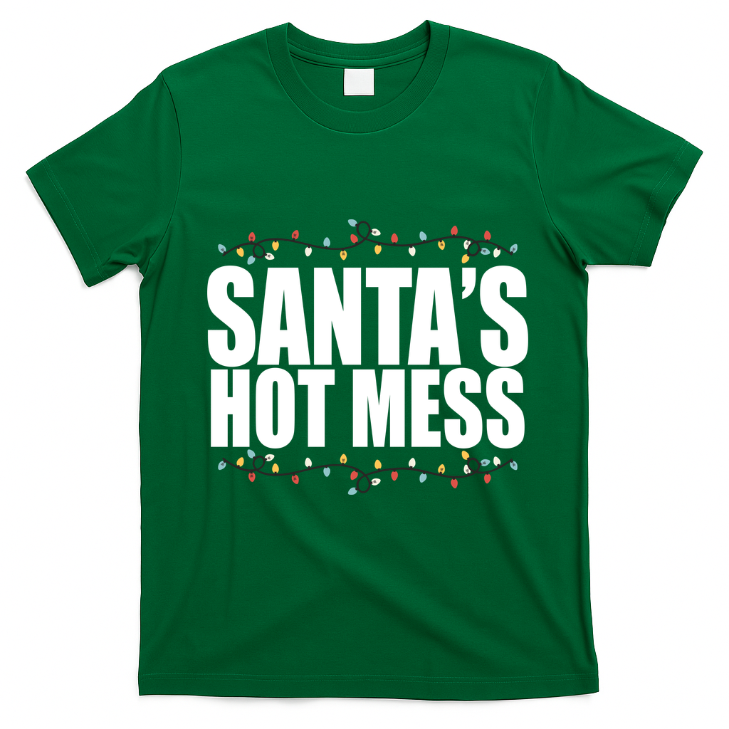 Santas Hot Mess T-Shirt - Irish Green