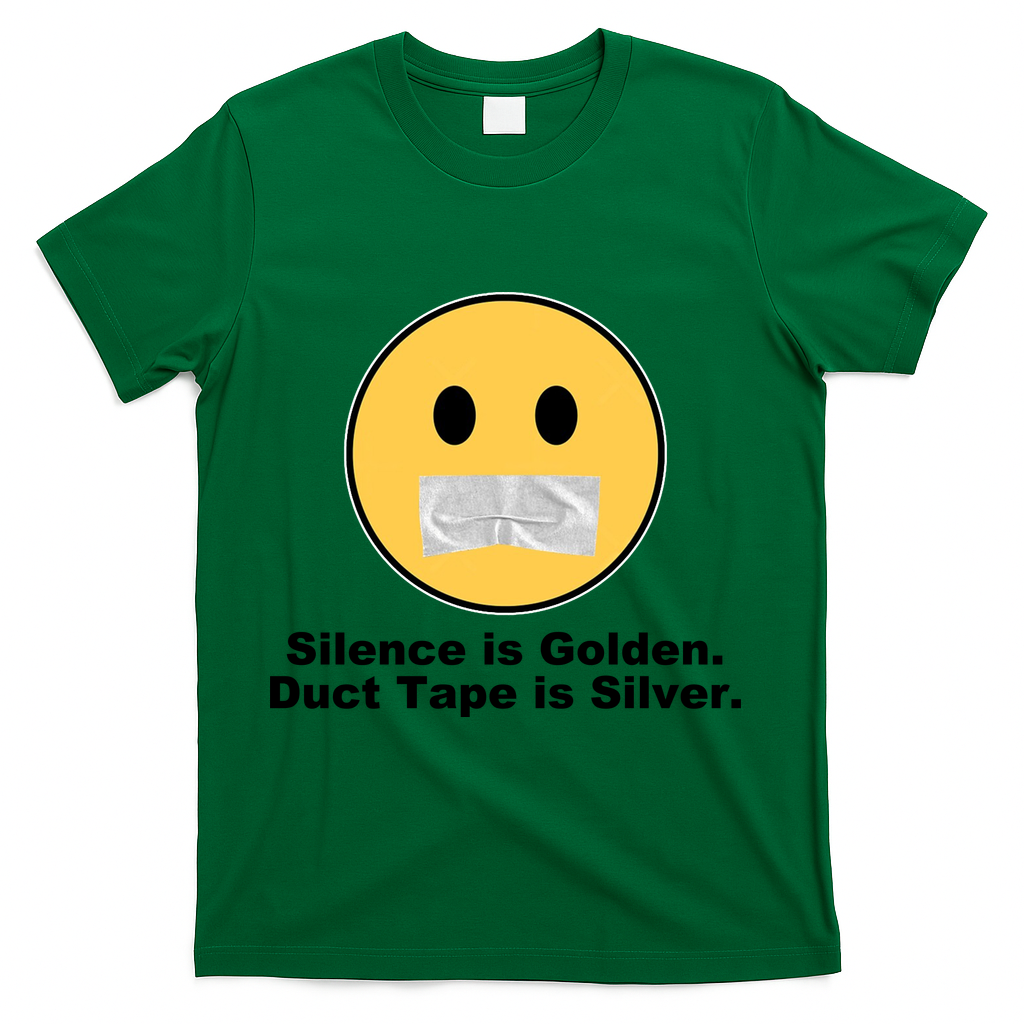 Silence Is Golden Duct Tape Is Silver T-Shirt - Green
